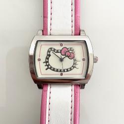 Montre Hello Kitty rose et blanche avec strass