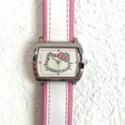 Montre Hello Kitty rose et blanche avec strass