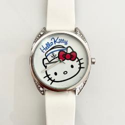 Montre Hello Kitty Nautical argentée et blanche avec strass